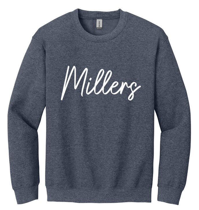 Millers Heather Navy Cursive Sweatshirt