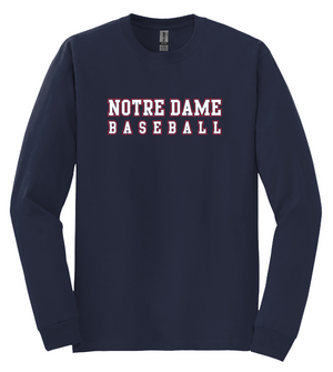 Navy Long Sleeve ND Baseball Tee