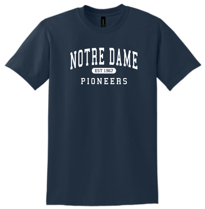 ND Football Navy Cotton Tee