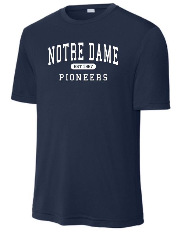 ND Football Navy Dri Fit Tee