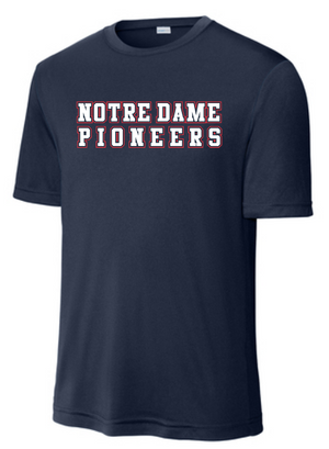 Notre Dame Navy Block Letters Dri Fit Tee