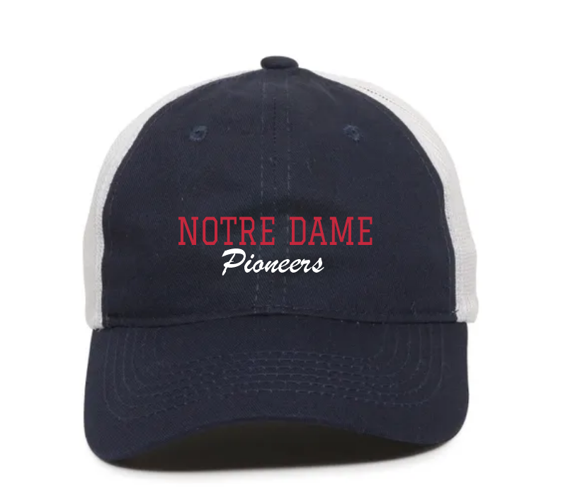 ND Football Navy/White Mesh Back Cap