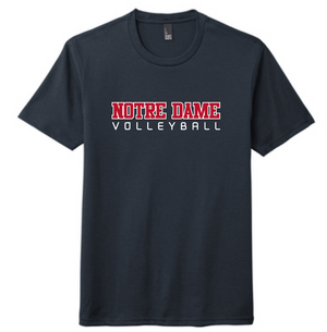 ND Volleyball Navy Soft Cotton Tee