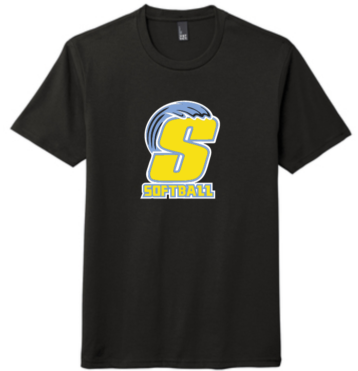 Splash Softball Black Soft Cotton Tee