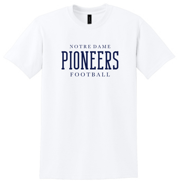 ND Football White Cotton Tee