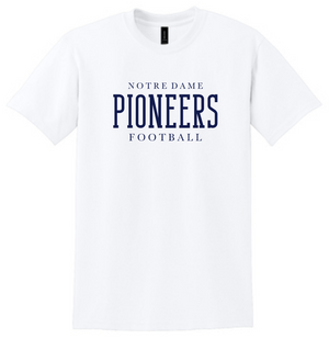 ND Football White Cotton Tee