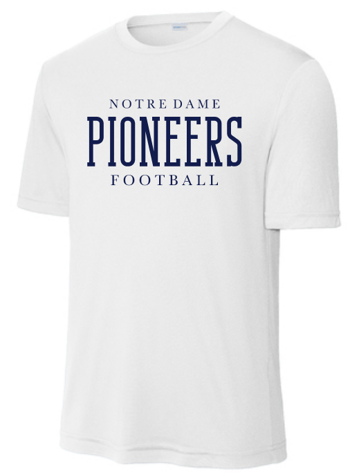 ND Football White Dri Fit Tee