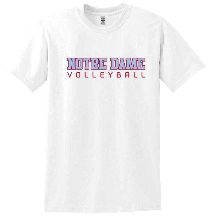 White ND Volleyball Cotton Tee